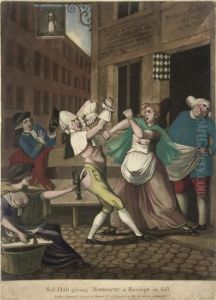 Sal Dab Giving Monsieur A Reciept In Full by Robert Sayer