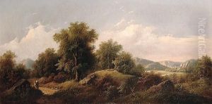 Landscape With A Figure On A Country Path by Charles, Charley Sayers