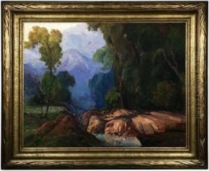 Pool In A Mountain And Eucalyptuslandscape