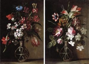 A Cornflower, A Tulip, A Carnation And Other Flowers by Andrea Scaccati