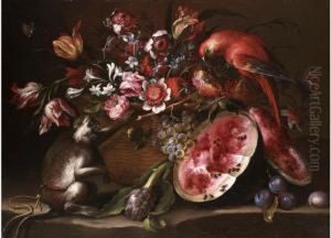 Blumen- Und Fruchtesstilleben by Andrea Scaccati