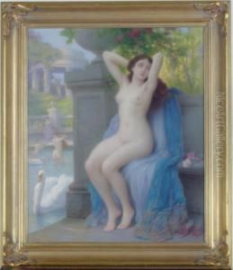 Nude By A Fountain