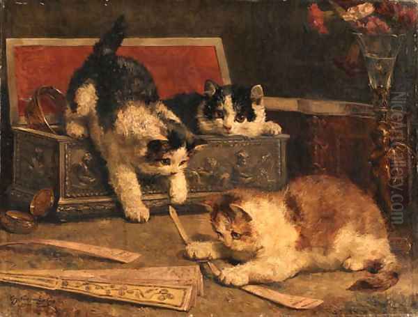 Kittens playing in the jewel box - view 1