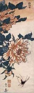 Butterfly and Tree Paeony by Keisai Eisen