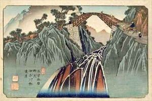 Inagawa bridge at Nojiri Nojiri Inagawa bashi Enkei by Keisai Eisen