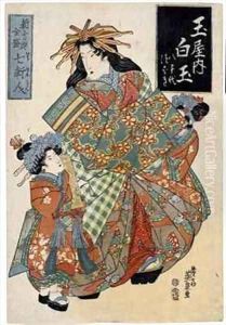 The Courtesan Shiratama from the Tamaya House 2 by Keisai Eisen