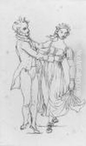 Junges Paar Beim Tanz (#) Tanzende Junge Frau by Johann Gottfried Schadow
