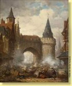 La Defense De La Ville D'anvers by Hendrik Frans Schaefels
