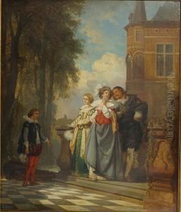 Elegant Gezelschap. by Hendrik Frans Schaefels