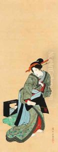 Courtesan Edo period, Bunsei era (1818-30) by Keisai Eisen