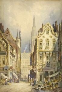 Marktszene by Hendrik Frans Schaefels