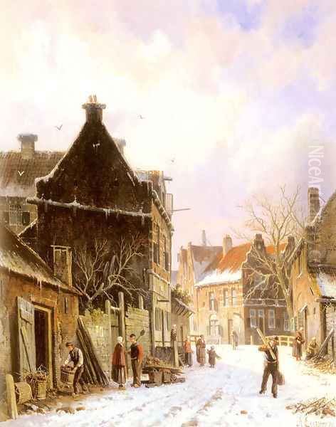 A Village Street Scene in Winter - view 1