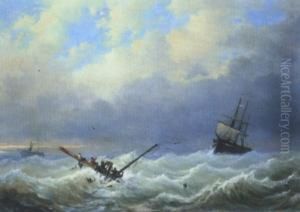 Schiffbruch by Hendrik Adolf Schaep