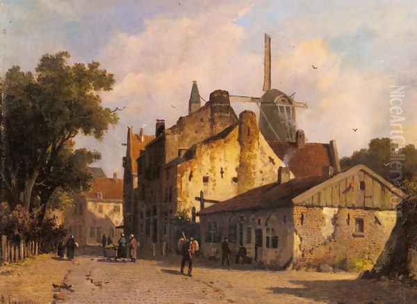 Village Scene With A Windmill - view 1