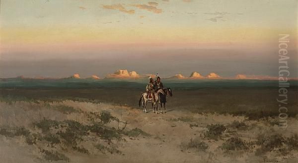 Two Indians In The Utah Desert - view 1