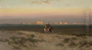 Two Indians In The Utah Desert by Frederick Ferdinand Schafer