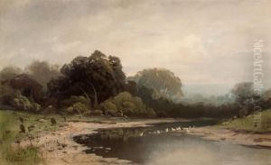 On Merced River Cala by Frederick Ferdinand Schafer