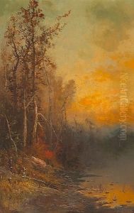 Autumn Evening In The White Mountains, New Hampshire by Frederick Ferdinand Schafer