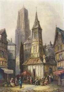 Street Sellers, Caudebec; And A Cobbled Square, Dordrecht