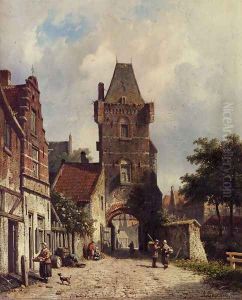 In The Village by Adrianus Eversen