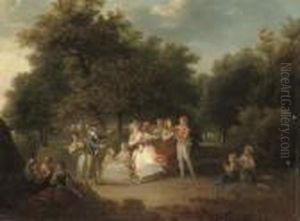 Elegant Company Playing Blind Man's Buff