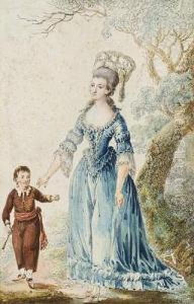Mere Et Son Fils En Promenade. - view 1