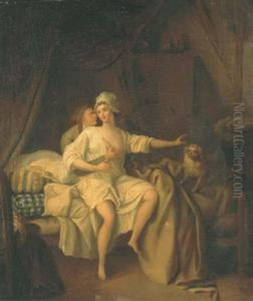 Jeune Femme Avec Son Amant Dans Un Interieur - view 1