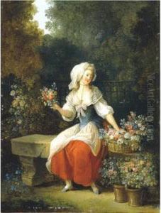 La Marchande De Fleurs Au Tablier Rouge