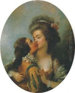 A Couple Kissing by Jean-Frederic Schall