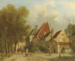 Village life by Adrianus Eversen