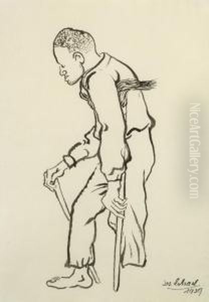 Kruppel Mit Besenstutze. Stillende Mutter - view 1