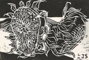 Liegende Sonnenblumen by Josef Scharl