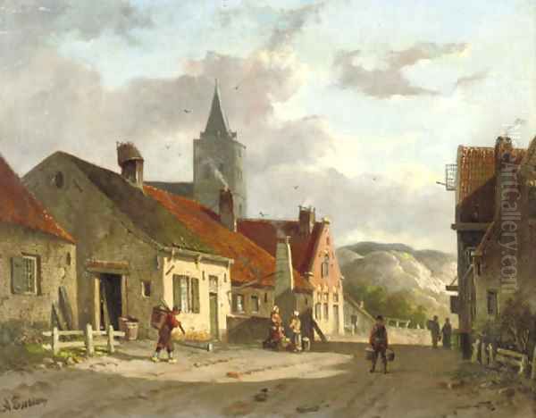 Daily activities in a sunlit Dutch town - view 1