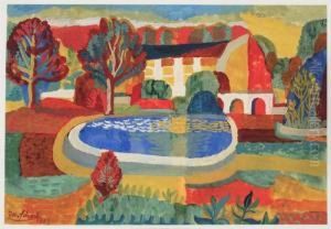 Landschaft Mit Haus by Josef Scharl