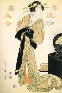 At the Dressing Table, from the series "Encounters with Elegance" 1812 by Kikukawa Eizan
