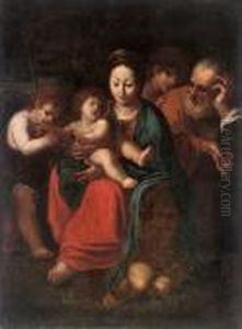 The Holy Family With The Infant Saint John The Baptist by Bartolomeo Schedoni