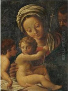 The Holy Family With The Infant Saint John The Baptist by Bartolomeo Schedoni