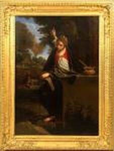 Schidone - Full Length Portrait Of St. Margaret Of Antioch by Bartolomeo Schedoni