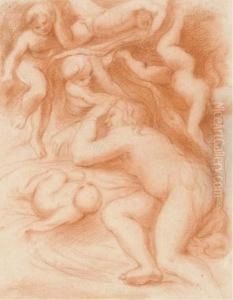 Une Femme Endormie Entouree De Putti
