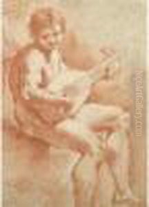 Jeune Homme Jouant De La Mandoline by Bartolomeo Schedoni