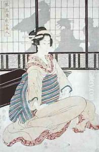 Seated Courtesan by Kikukawa Eizan