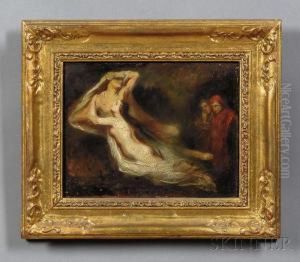 The Spirits Of Francesca De Rimini And Her Lover Appearing To Dante And Virgil In Hell by Ary Scheffer
