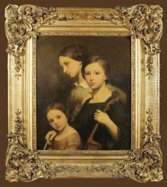 Portrait De Rene, Cecile Et Louise Franchomme - view 1