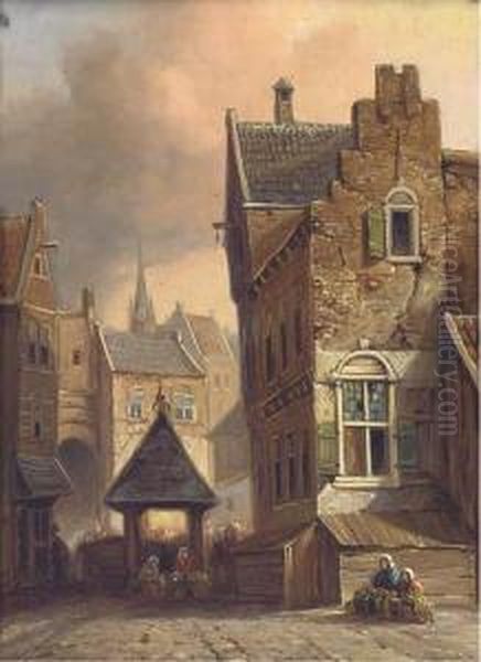 A Continental Street Scene - view 1
