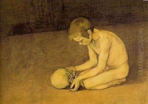 Young Boy and Skull 1893 by Magnus Enckell
