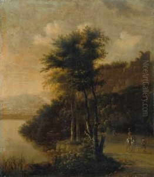 Flusslandschaft Mit Reiter. - view 1