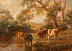 Cattle At The River by Jan Hendrik Scheltema