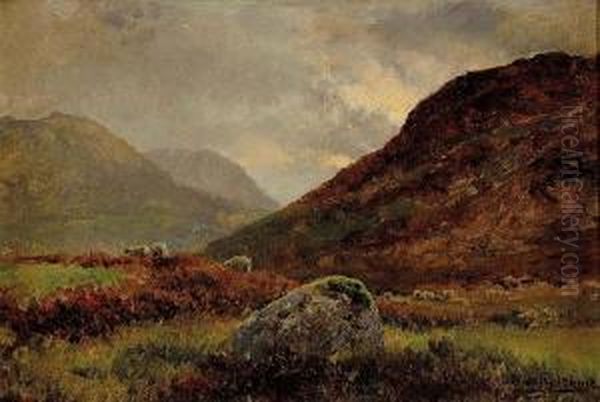 Sheep In A Highland Landscape - view 1