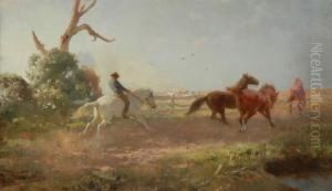 Mustering Horses Oil Oncanvas
Signed 'j.h. Scheltema' Lower Left 44.5 X 75 Cm Provenance:private
Collection Melbourne by Jan Hendrik Scheltema