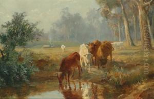 Cattle At The Stream - view 1